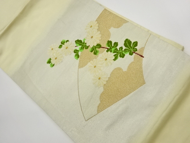 JAPANESE KIMONO / VINTAGE NAGOYA OBI / WOVEN CLOUD & KIKU